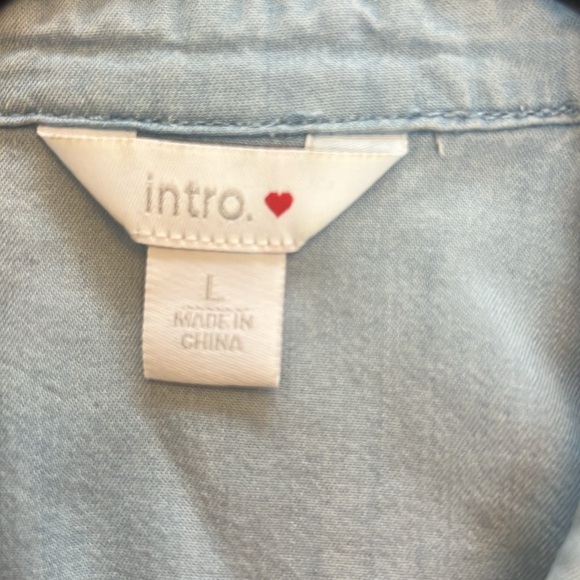 Light Blue Denim Shirt Sleeve Button Down Intro. Shirt - Picture 5 of 6